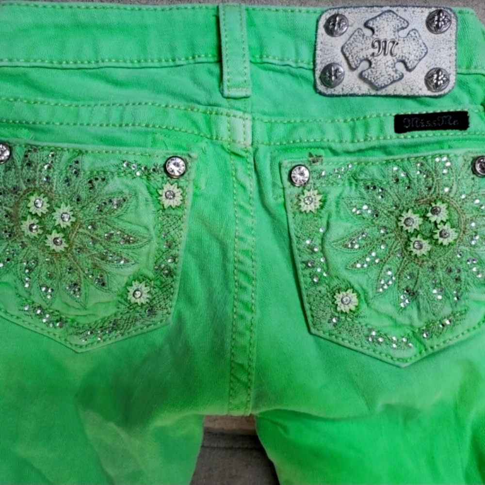 Girls Miss Me Capri Green Size 10